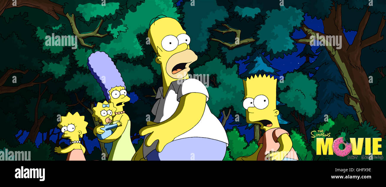 Die Simpsons - Der Film / LISA, MAGGIE, MARGE, HOMER and BART SIMPSON Regie: David Silverman aka. The Simpsons Movie Stock Photo