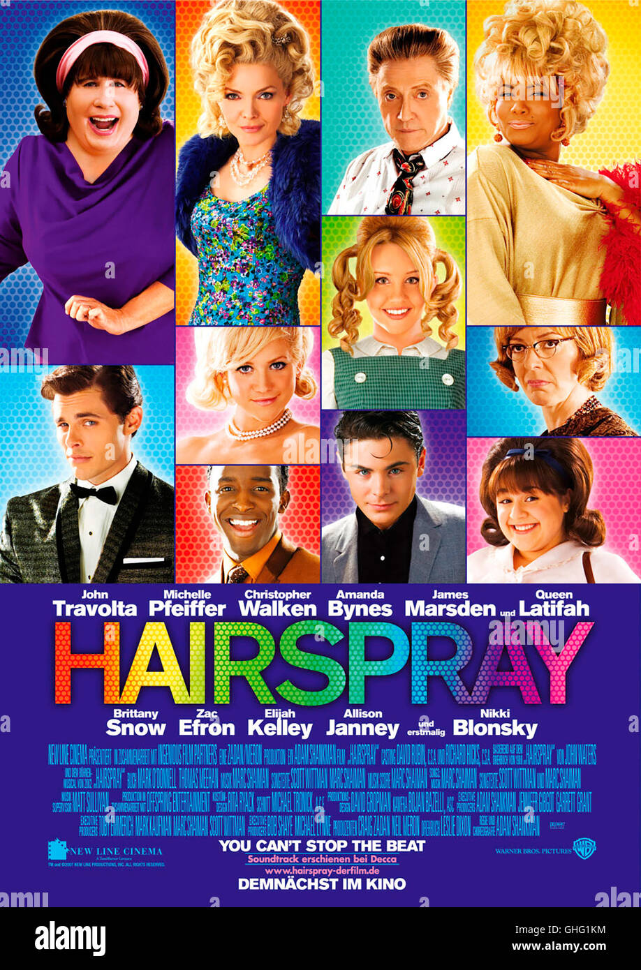 Filmplakat Hairspray Komödie Regie: Adam Shankman Stock Photo