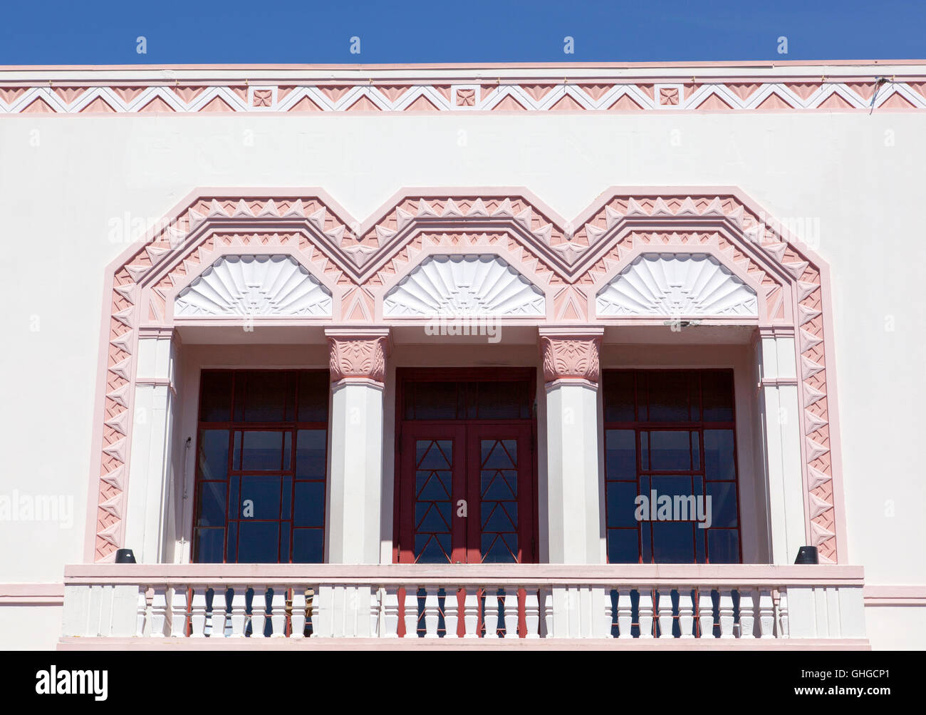 The historic building in Napier, the town known as the capital of Art Deco (New Zealand). Stock Photo