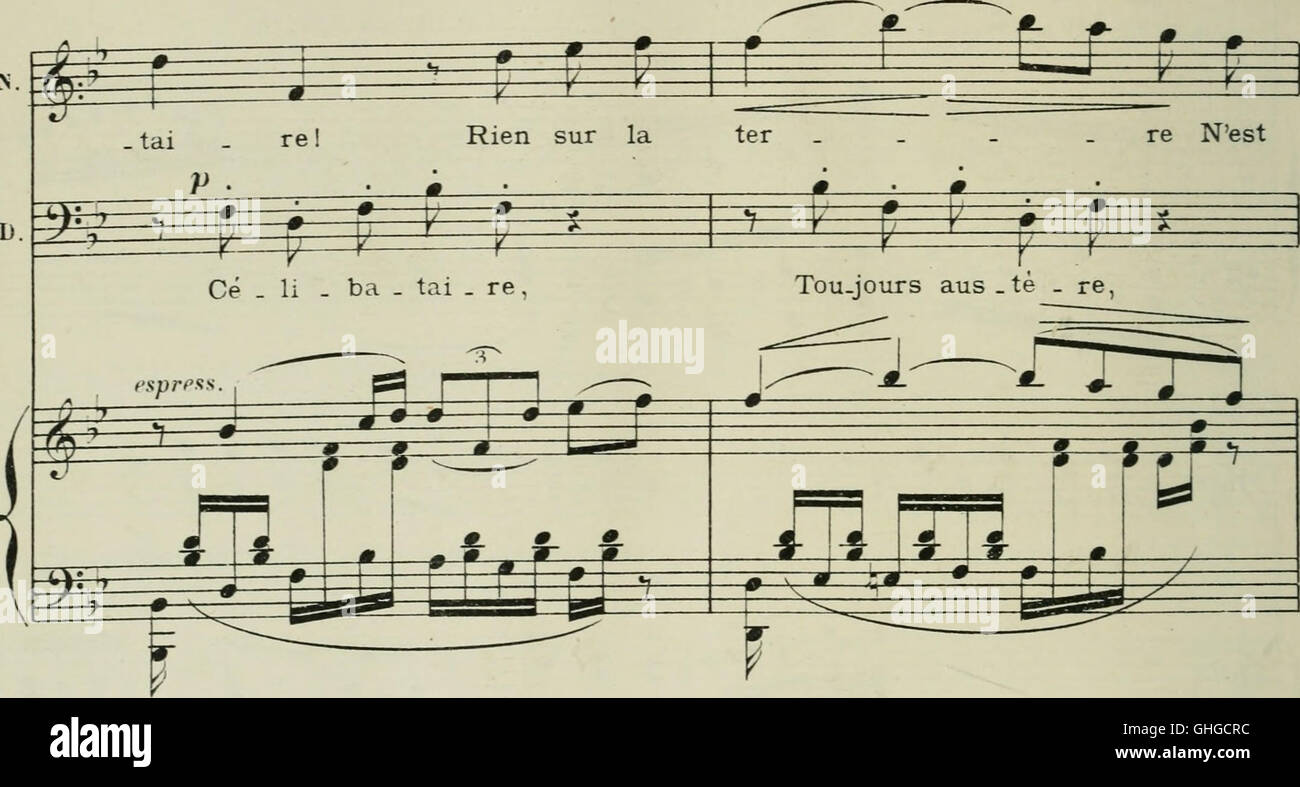 Phryné; opéra-comique en deux actes. Poème de L. Augé de Lassus. Partition chant et piano, réduite par l'auteur, avec un dessin de F. Marcotte (1893) Stock Photo