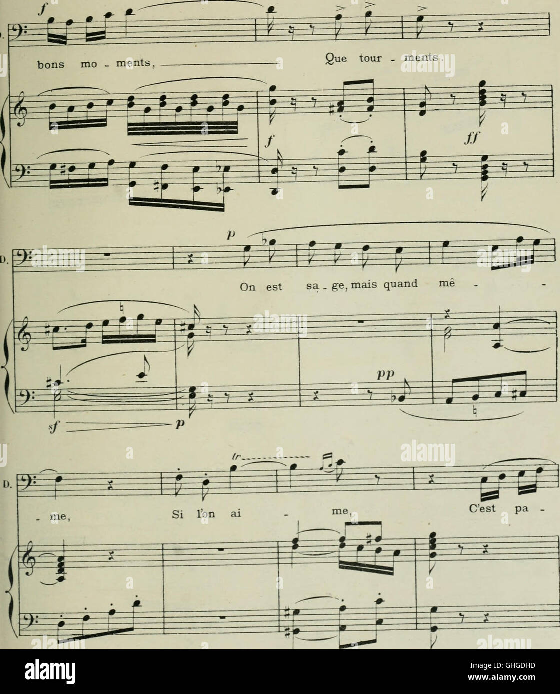 Phryné; opéra-comique en deux actes. Poème de L. Augé de Lassus. Partition chant et piano, réduite par l'auteur, avec un dessin de F. Marcotte (1893) Stock Photo