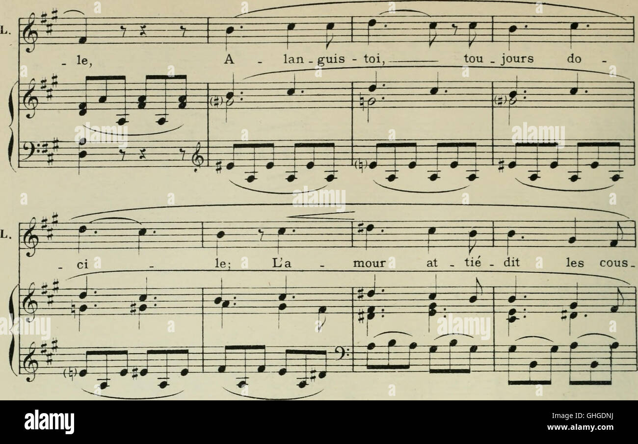Phryné; opéra-comique en deux actes. Poème de L. Augé de Lassus. Partition chant et piano, réduite par l'auteur, avec un dessin de F. Marcotte (1893) Stock Photo