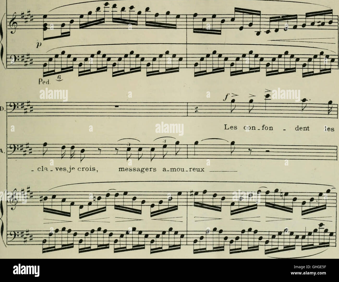 Phryné; opéra-comique en deux actes. Poème de L. Augé de Lassus. Partition chant et piano, réduite par l'auteur, avec un dessin de F. Marcotte (1893) Stock Photo