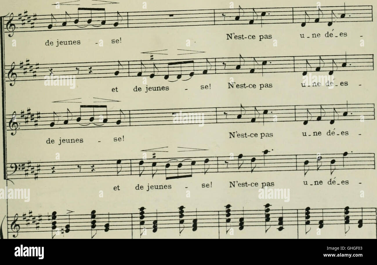 Phryné; opéra-comique en deux actes. Poème de L. Augé de Lassus. Partition chant et piano, réduite par l'auteur, avec un dessin de F. Marcotte (1893) Stock Photo