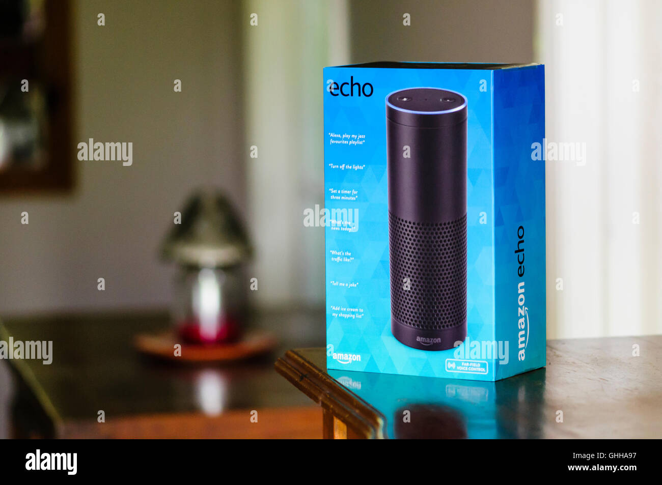UK. 28th September, 2016. Amazon begins selling its Echo voice recognition device in the UK Credit:  Stephen Barnes/Alamy Live News Stock Photo