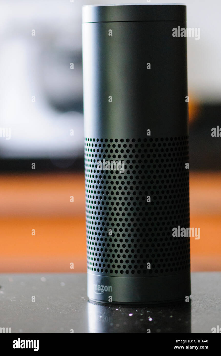 UK. 28th September, 2016. Amazon begins selling its Echo voice recognition device in the UK Credit:  Stephen Barnes/Alamy Live News Stock Photo