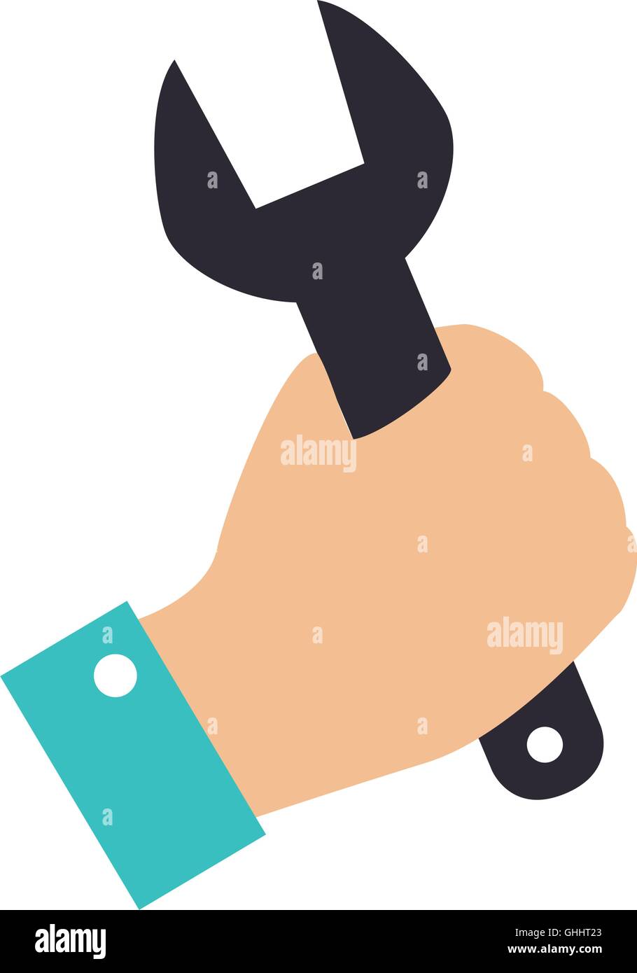 wrench hand construction grab icon vector graphic Stock Vector Image & Art  - Alamy