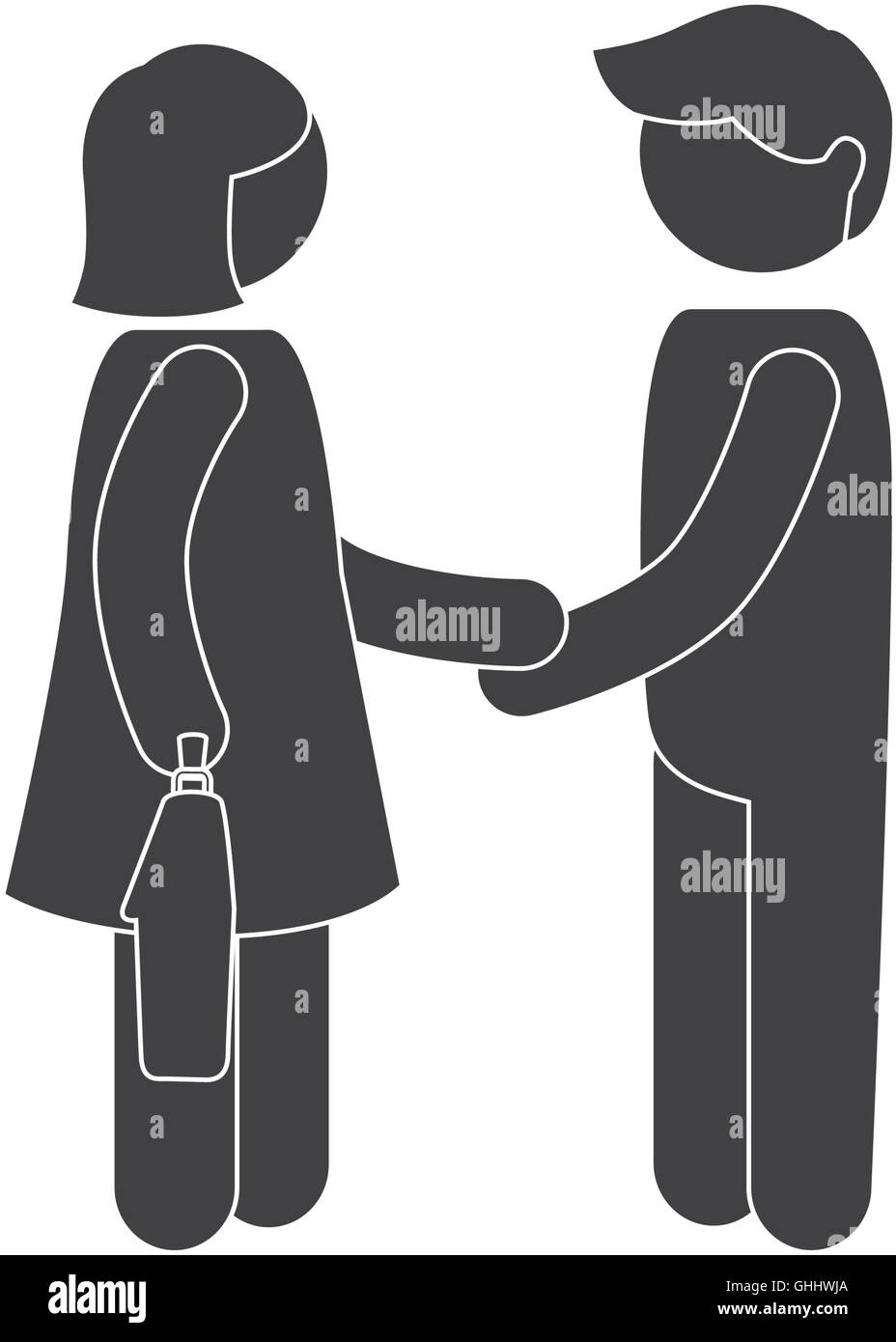 man women handshake meeting icon business vector graphic Stock Vector ...