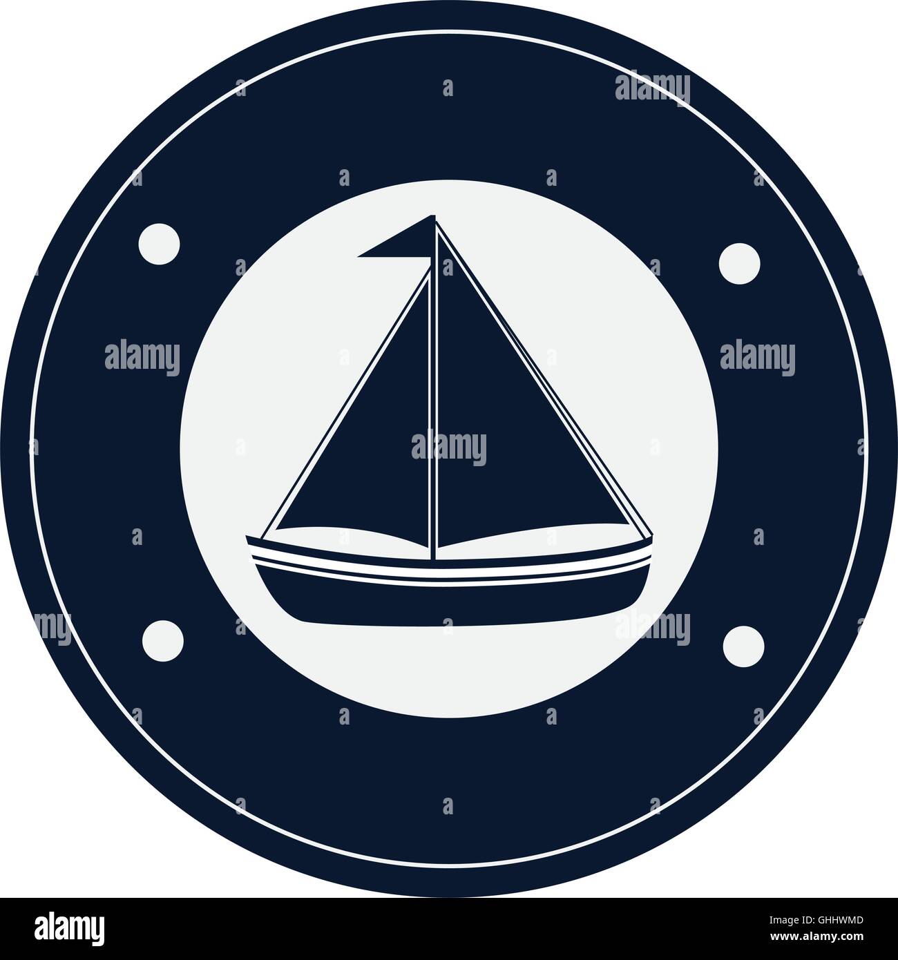 sail boat emblem icon Stock Vector Image & Art - Alamy