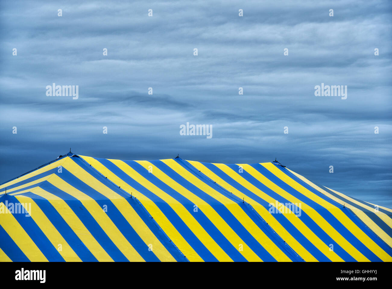A marquee with a storm coming Stock Photo