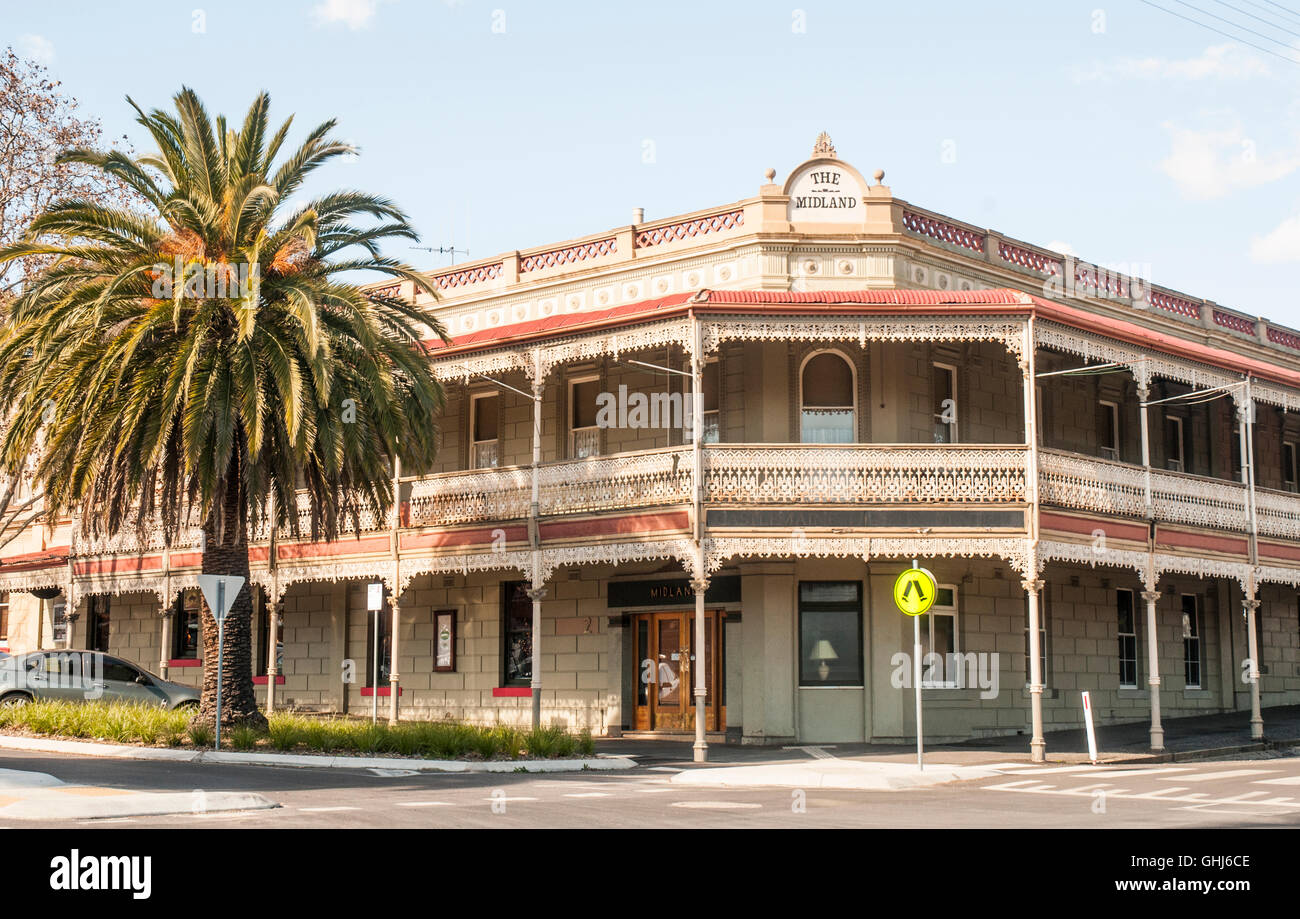 Historic Midland Hotel, Castlemaine, Victoria Stock Photo