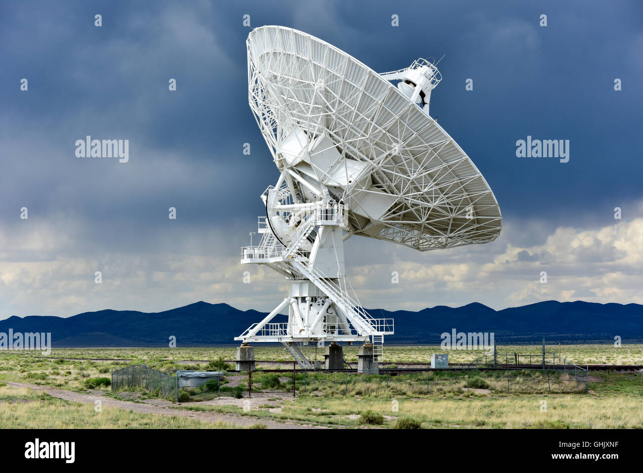 The Karl G. Jansky Very Large Array (VLA) is a radio astronomy observatory located on the Plains of San Agustin in New Mexico. Stock Photo
