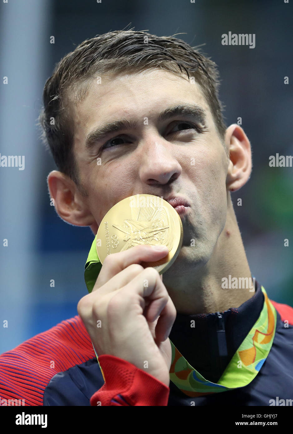 Olympic aquatics stadium on fourth day rio olympic games hires stock