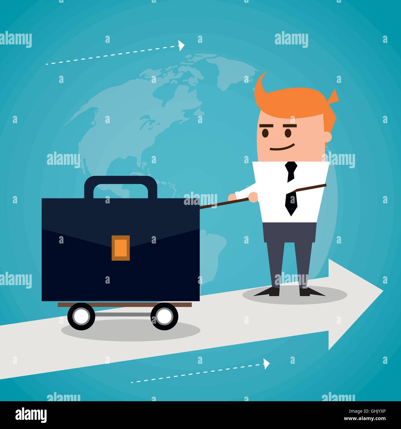 Businessman arrow man cartoon icon. Vector graphic Stock Vector Image ...