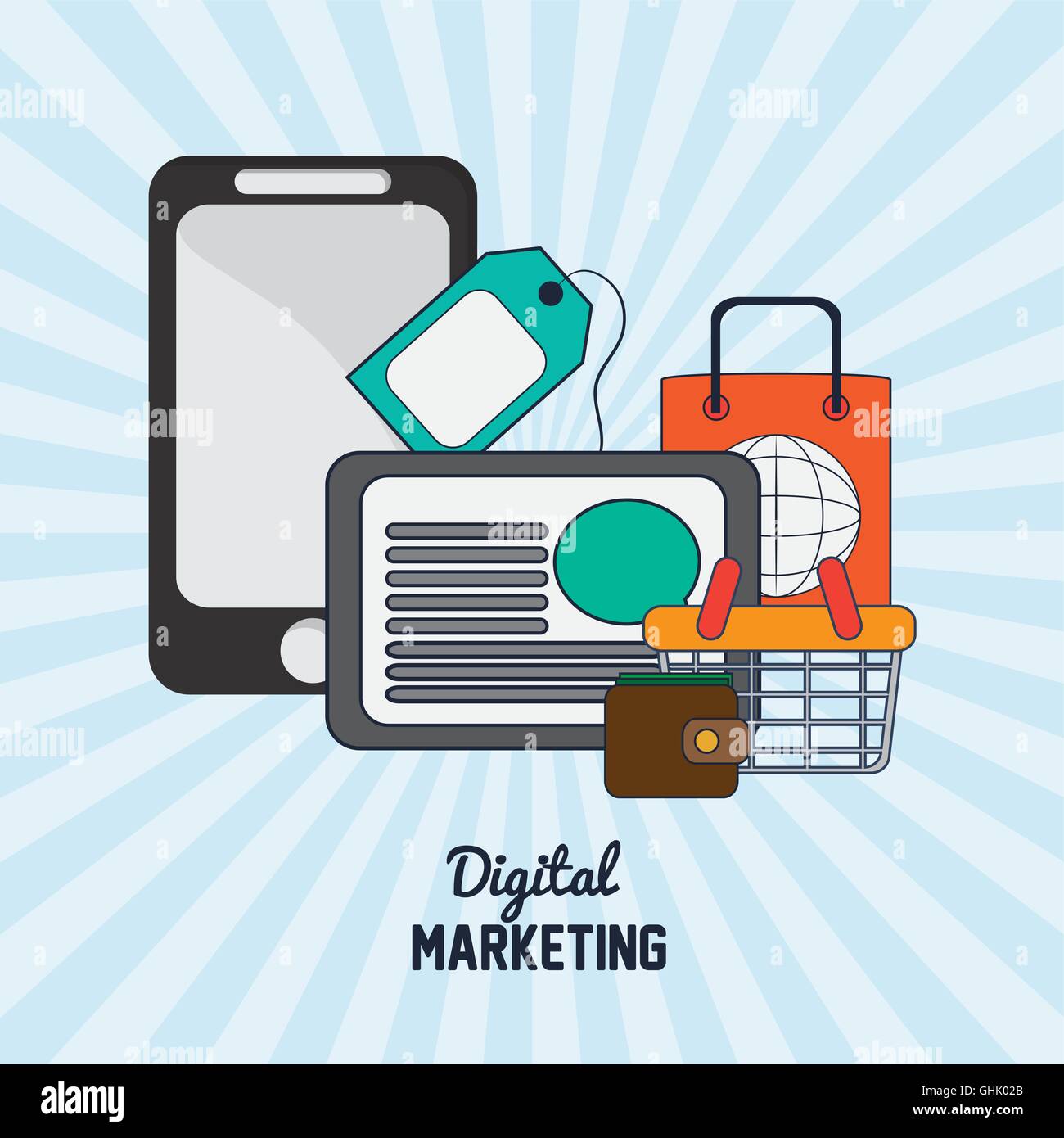 digital marketing ecommerce icon set. Vector graphic Stock Vector Image ...