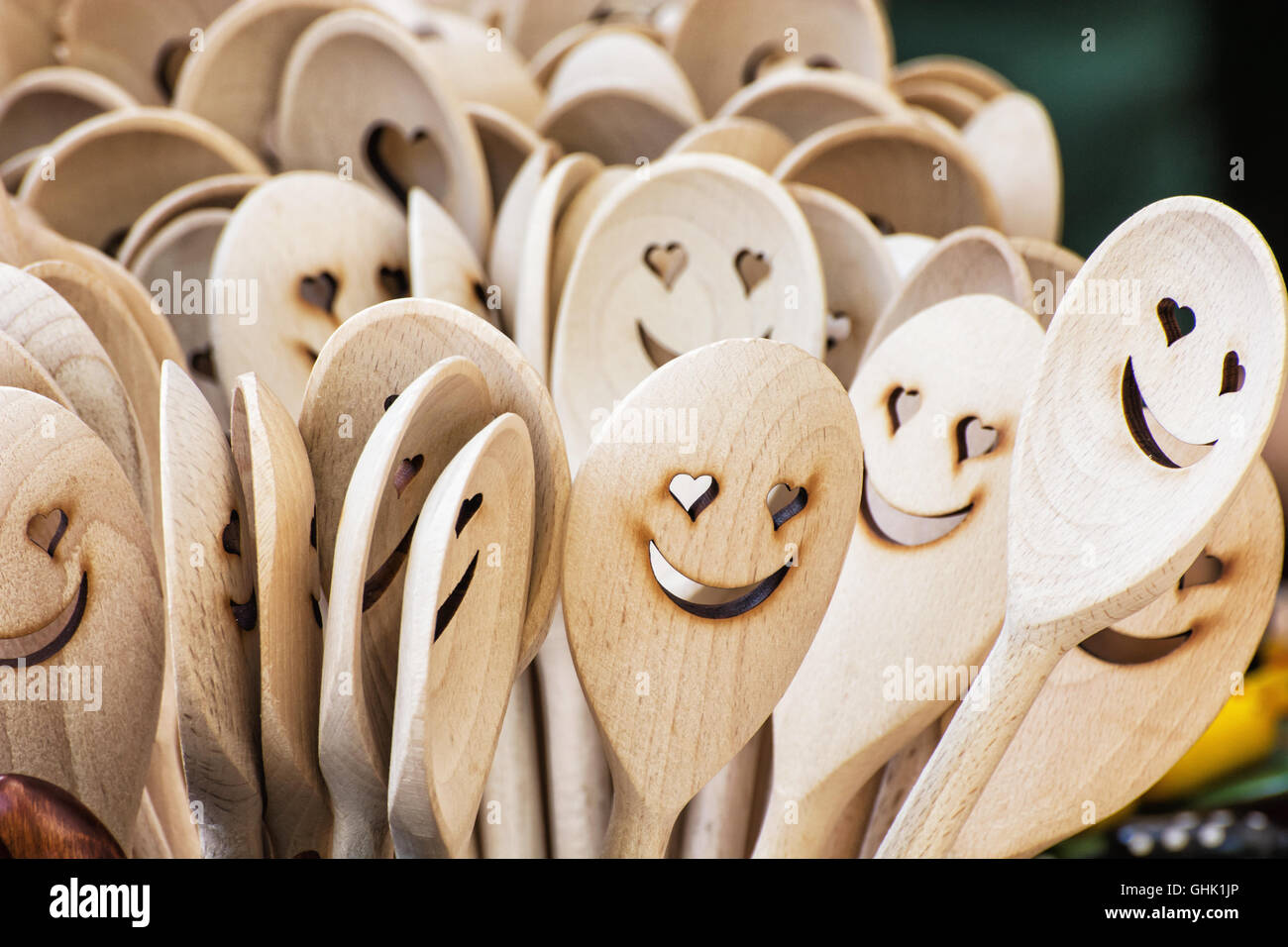 Carved wooden spoons hi-res stock photography and images - Alamy