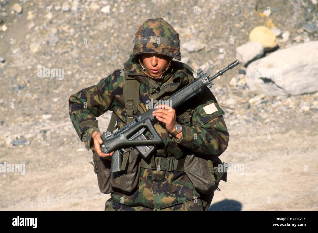 Swiss army, training at "Monte Ceneri" artillery school Stock Photo - Alamy