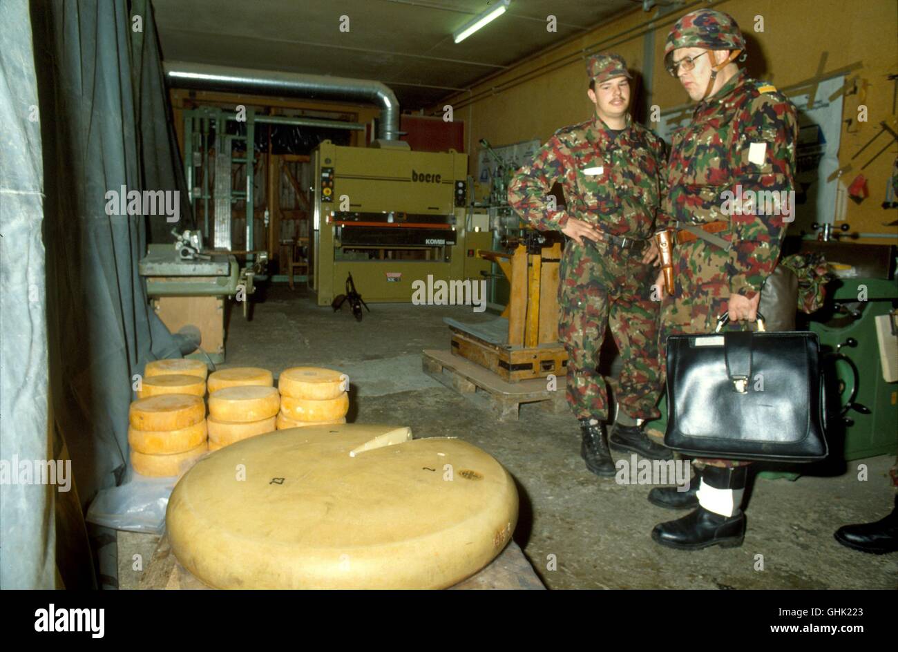 Swiss army, provisions warehouse in one of many antinuclear bunker under the public buildings Stock Photo