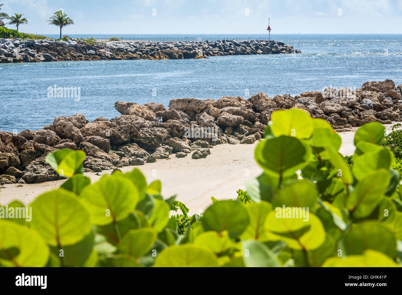 South Florida's beautiful Jupiter inlet at the north end of Palm Beach County. (USA) Stock Photo