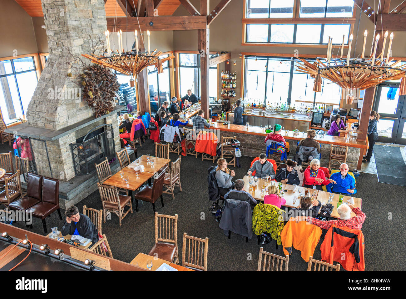 Eagle Eye Restaurant atop Kicking Horse ski resort near Golden, BC