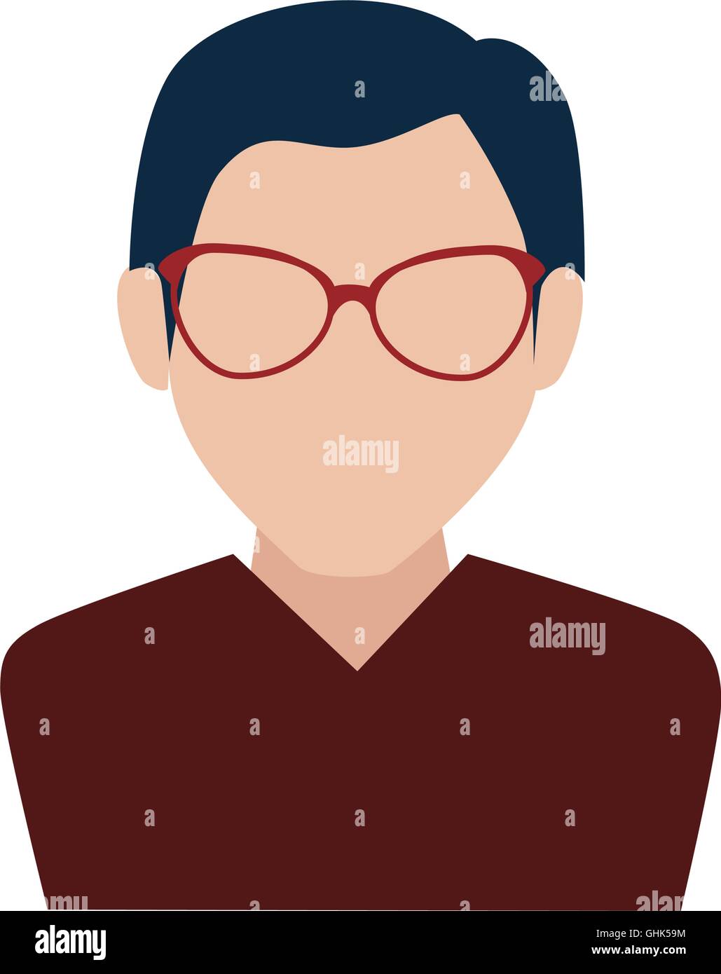 man guy boy person glasses face head icon vector graphic Stock Vector