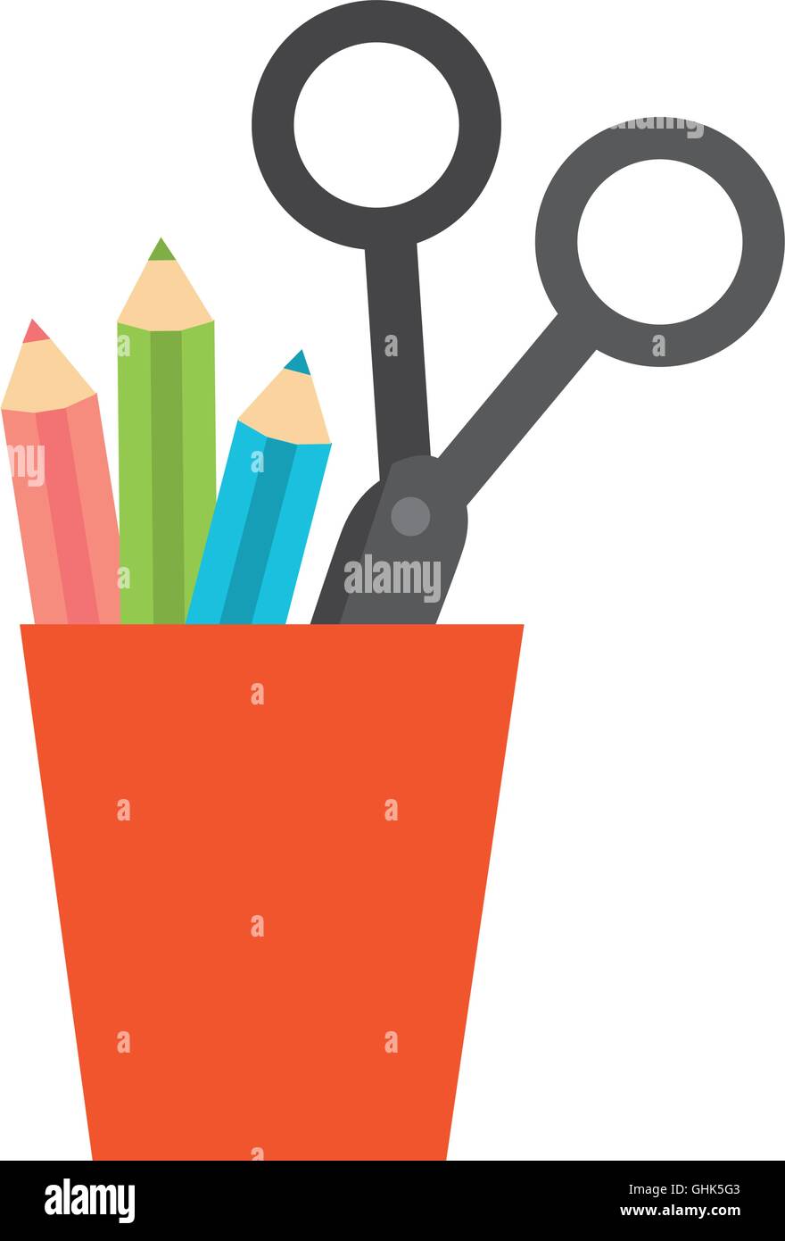 cup holder stationary office supplies icon vector graphic Stock Vector