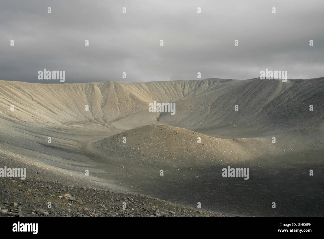 Explosion crater of Hverfjall, Myvatn, Iceland. Stock Photo