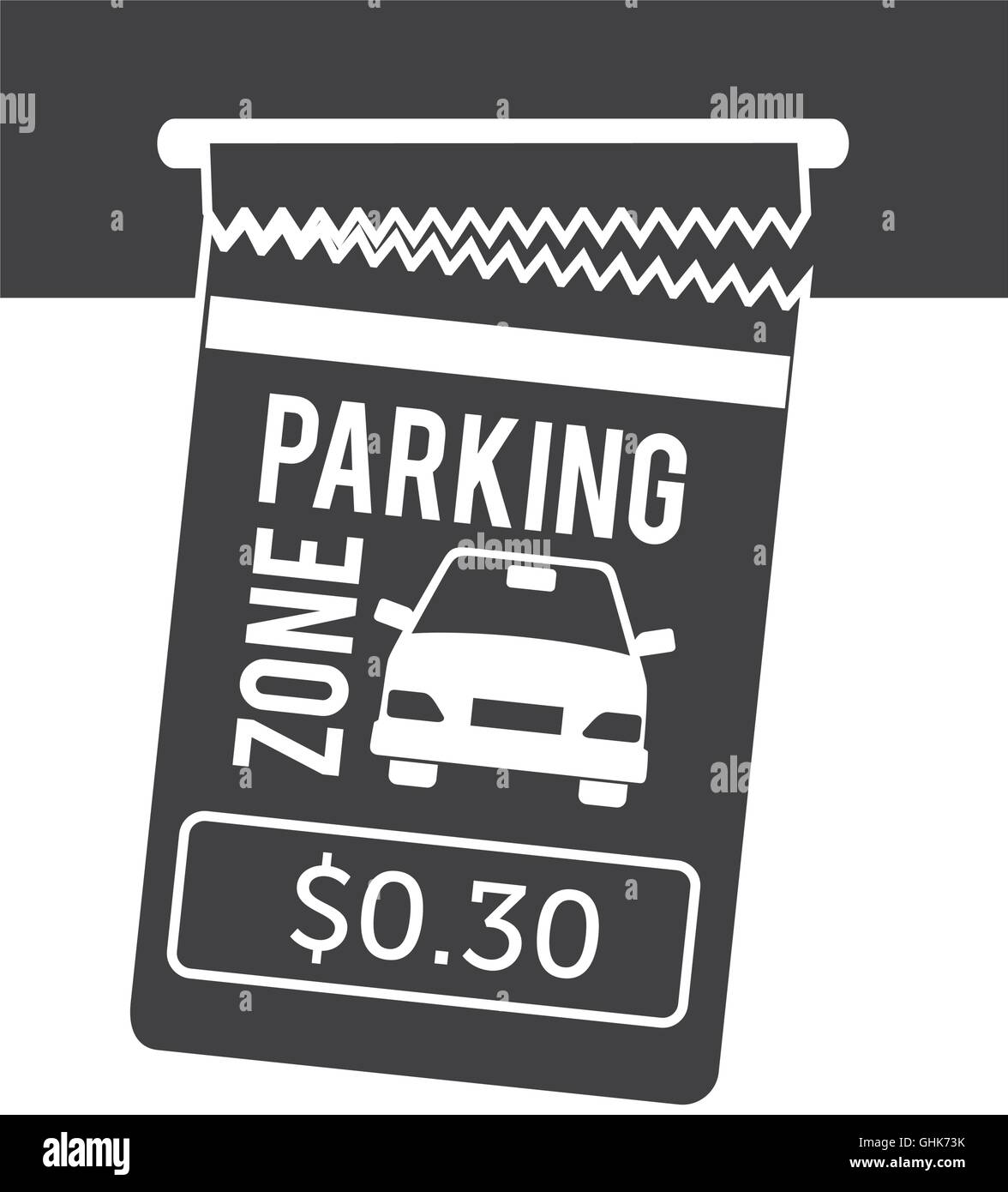 Parking ticket. Parking receipt template Paper receipt from ticket machine  slot. Parking zone. Car parking tickets. Payment station. Great design for  any purposes. Vector illustration Stock Vector