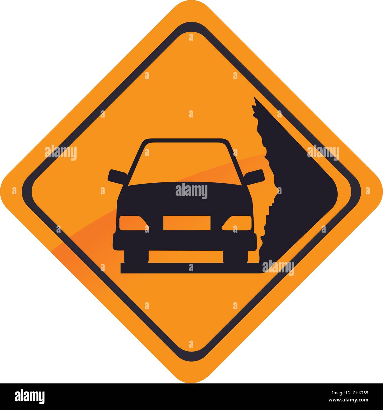 car warning sign transportation icon vector graphic Stock Vector Image