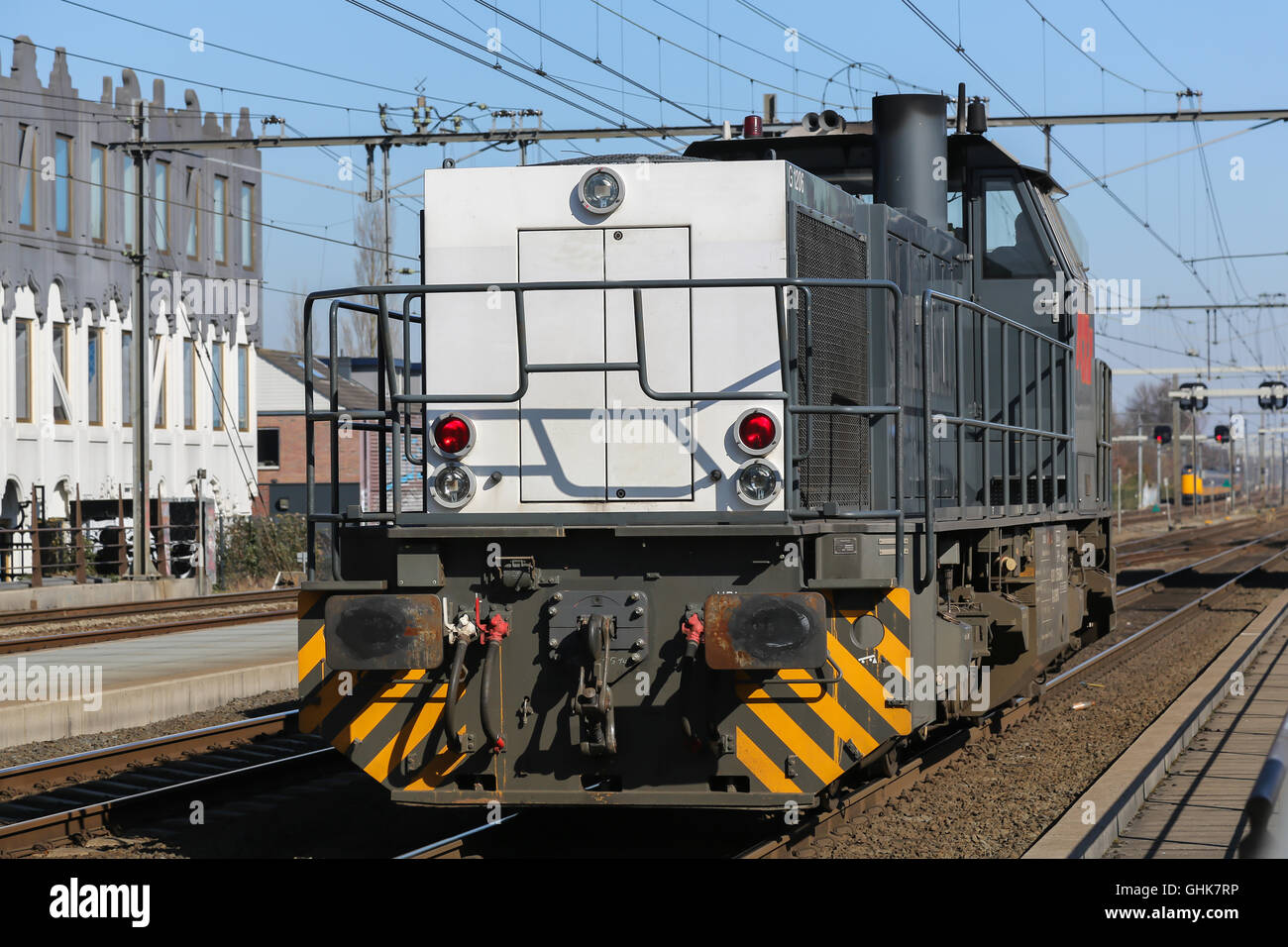 Train engine at the dutch railroads Stock Photo