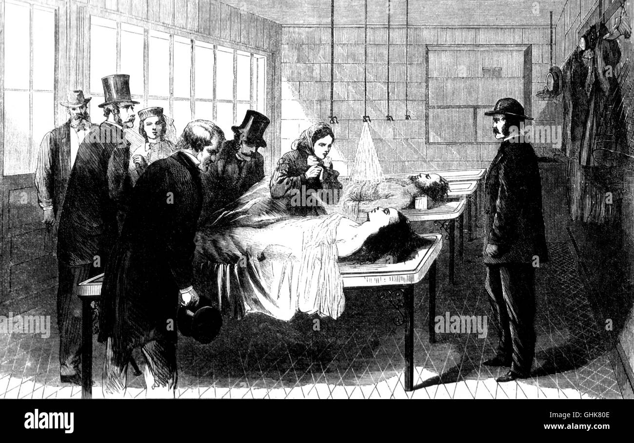 New York City Morgue, Bellevue Hospital, 1866 Stock Photo