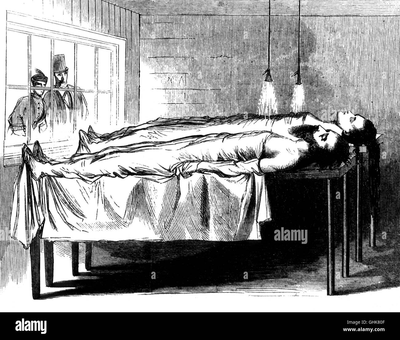 New York City Morgue, Bellevue Hospital, 1867 Stock Photo