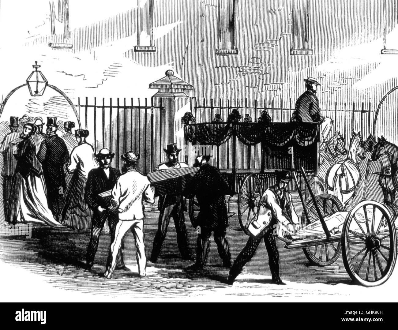 New York City Morgue, Bellevue Hospital, 1868 Stock Photo