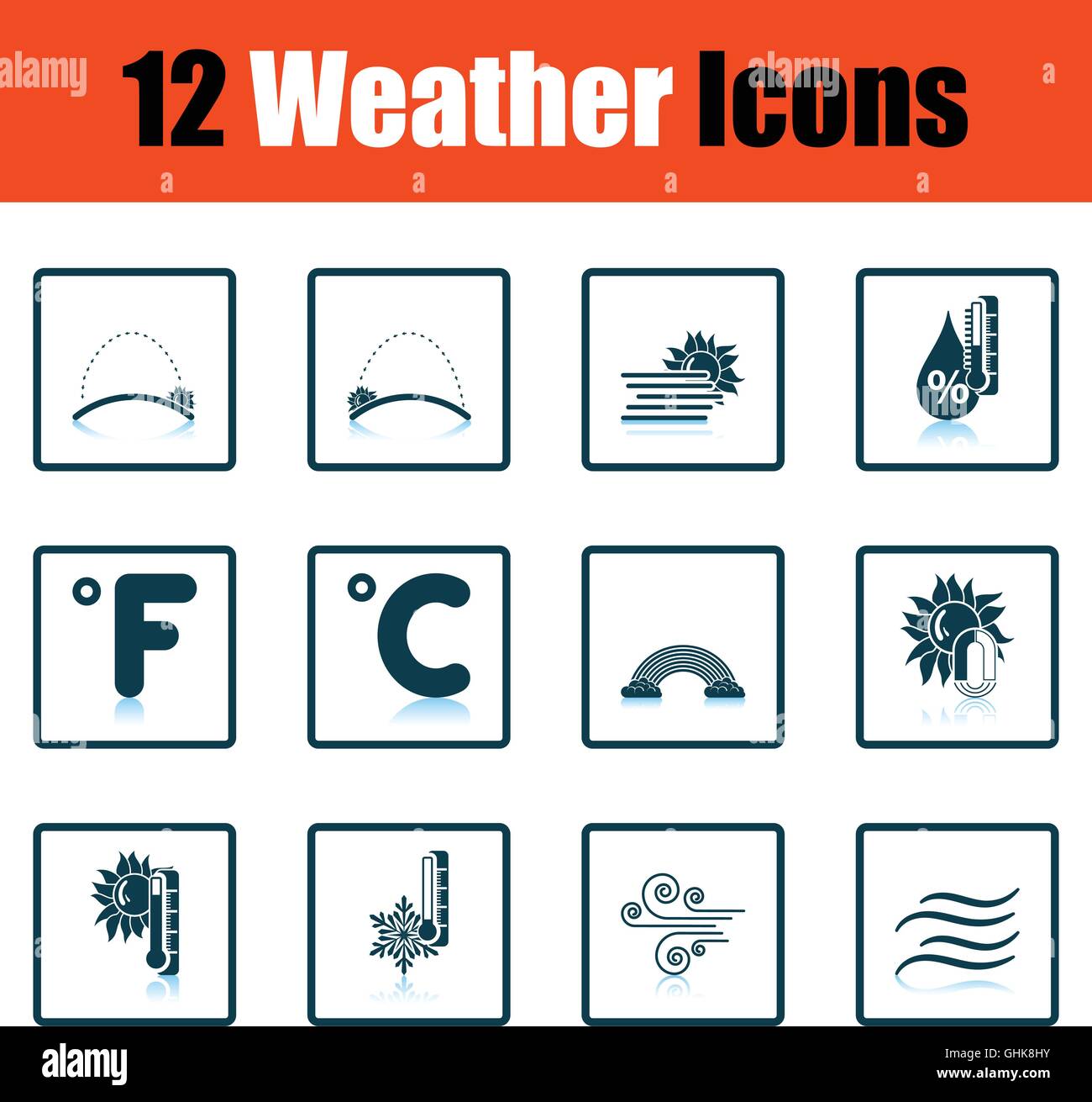Set of weather icons. Flat design tennis icon set in ui colors. Vector ...