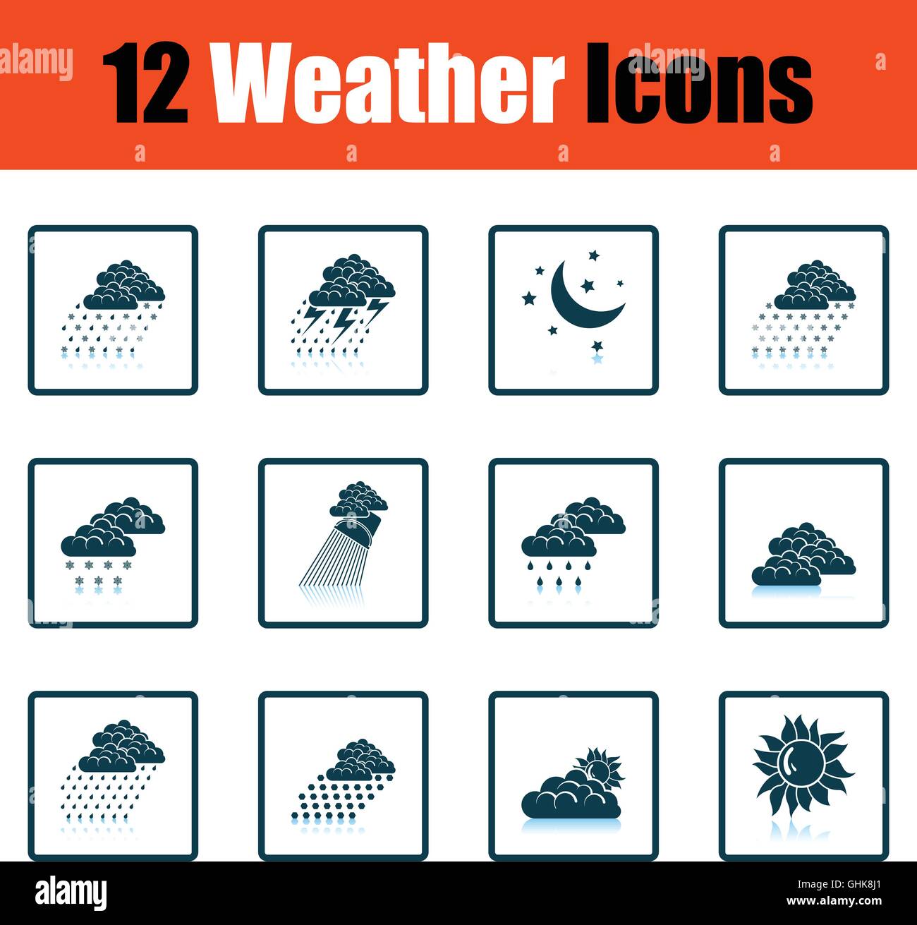 Set of weather icons. Flat design tennis icon set in ui colors. Vector ...