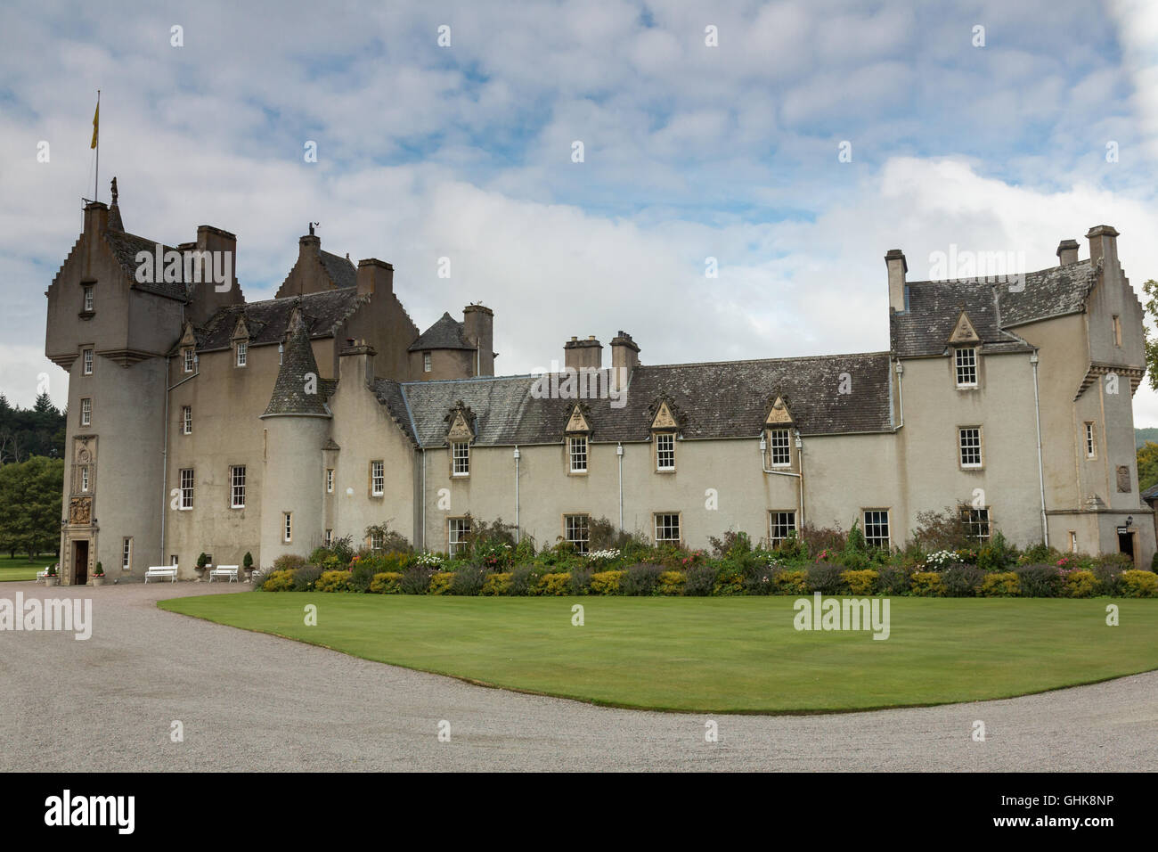 Ballindalloch Castle, known as the 'pearl of the north', is a Scottish castle located in Banffshire, Scotland. Stock Photo