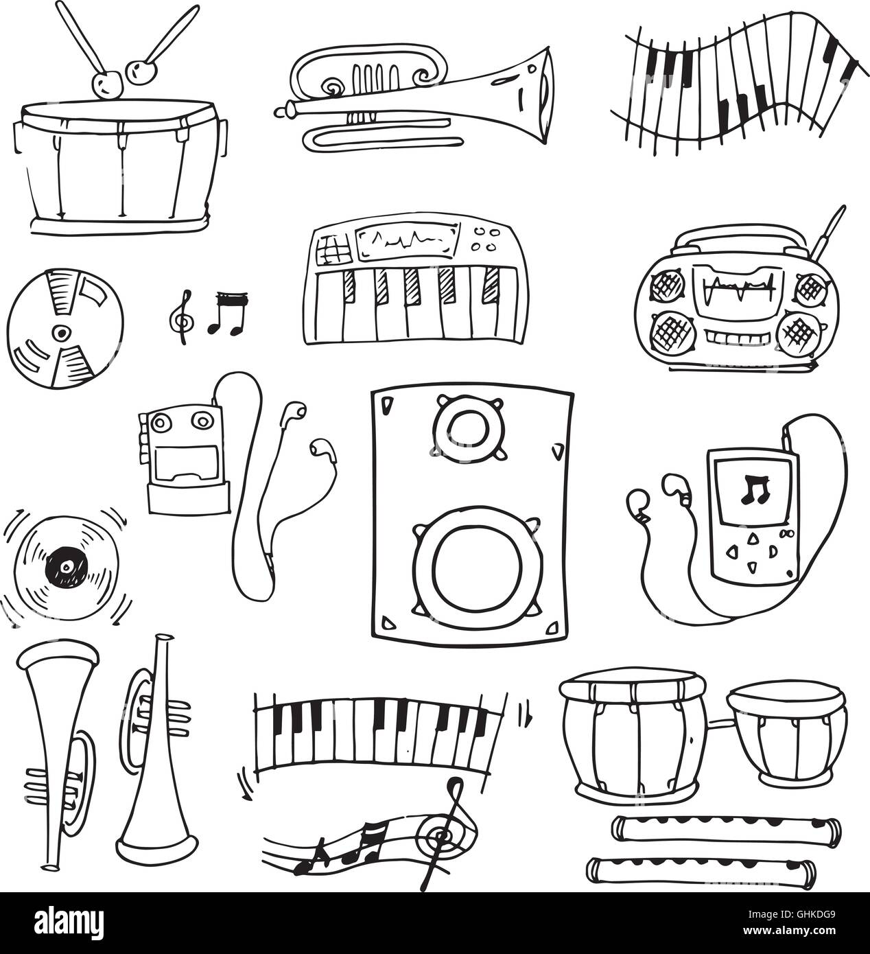 Music Machine Object Doodle of object music pack vector art Stock Vector Image & Art - Alamy