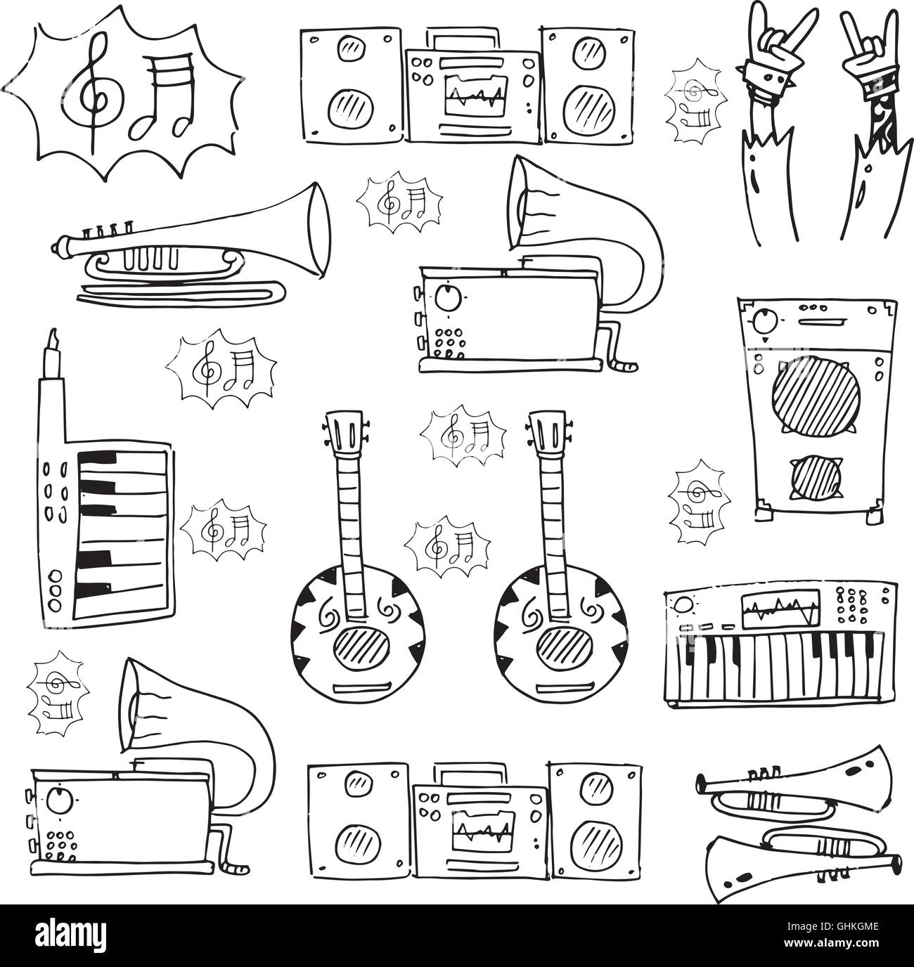 Element music set doodles Stock Vector Image & Art - Alamy