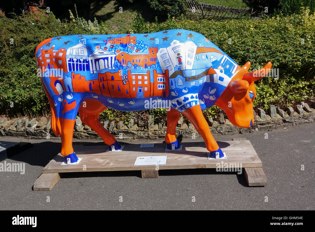 Cowparade - Surrey Exhibit in the Grounds of Guildford Castle -1 Stock Photo