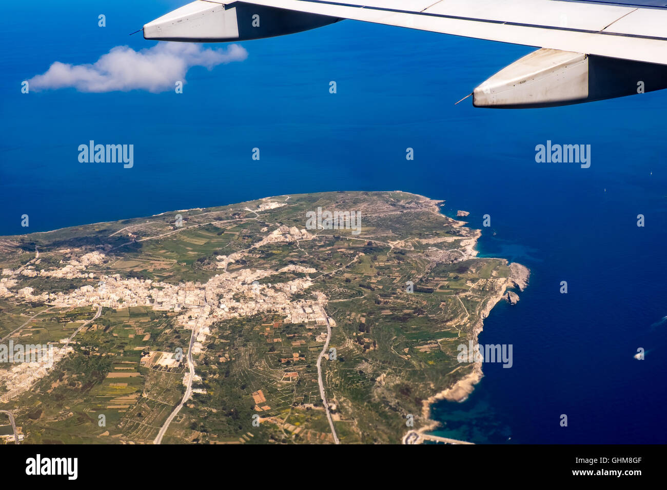 Plane view over the Majorca island Stock Photo
