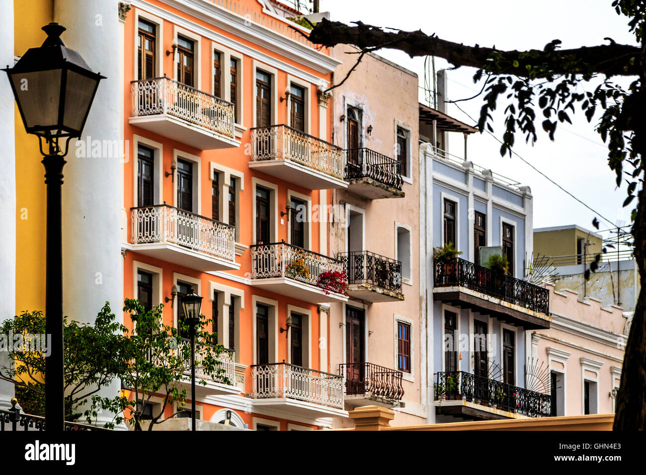 Colorful Colonial Buildings in Old San Juan, Puerto Rico Stock Photo ...