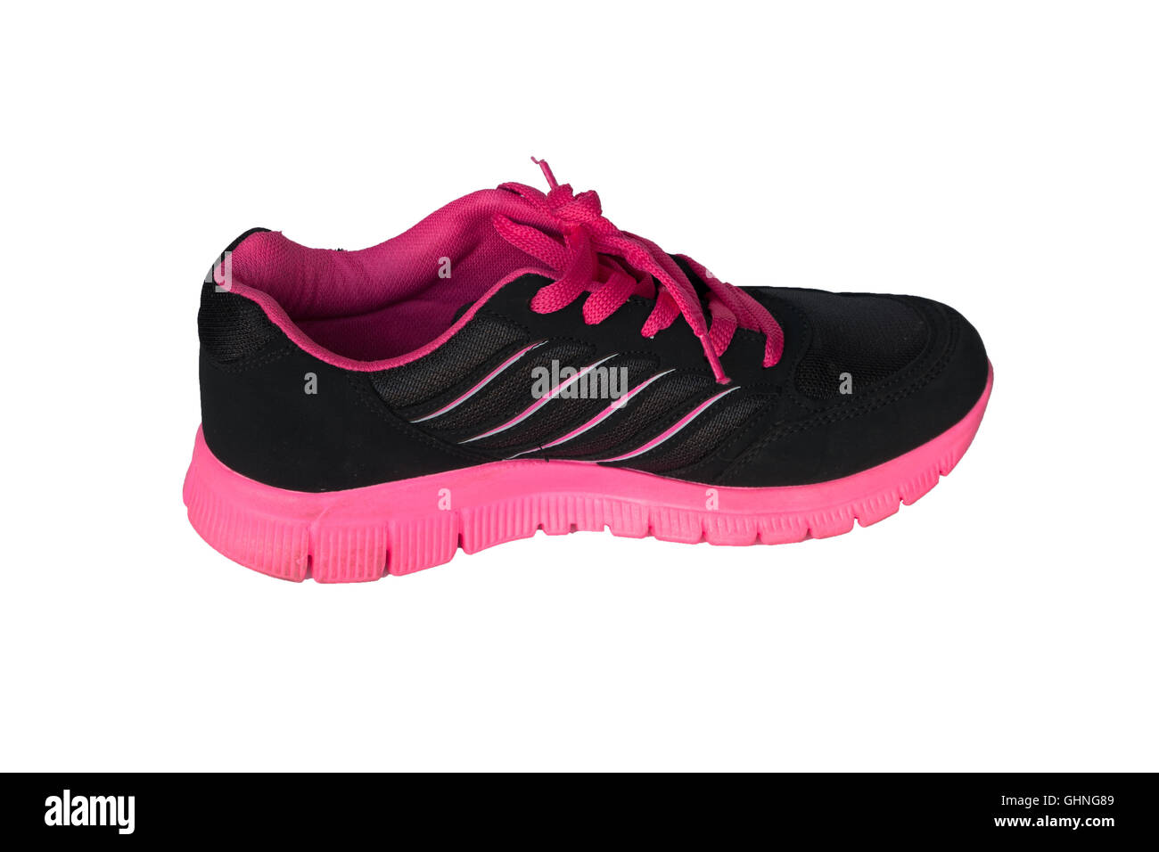 side view of pink sport shoe on white background Stock Photo - Alamy