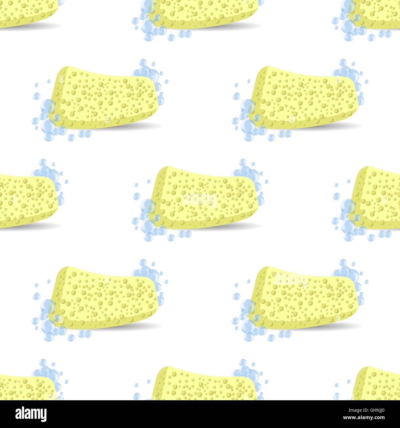 Sponge for Bath Soap Bubbles Seamless Pattern. Stock Vector