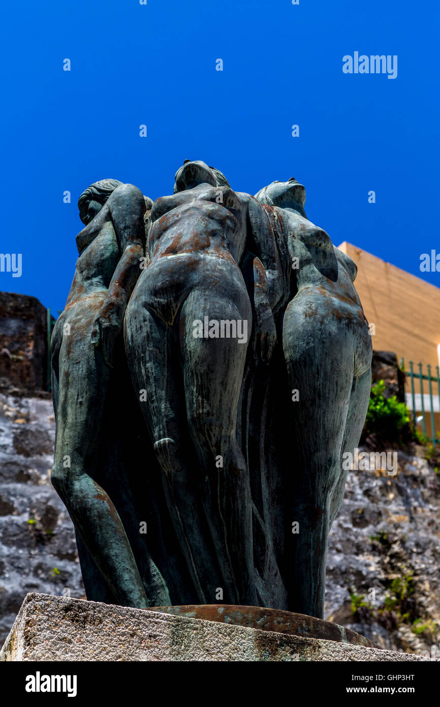 La Herencia de los Valores Culturales Monument, Old San Juan, Puerto Rico Stock Photo