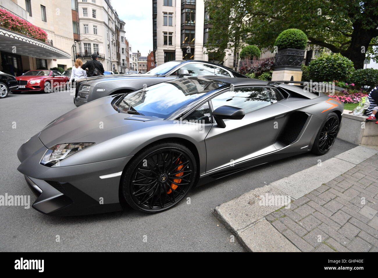 A Foreign Registered Lamborghini Parked Outside The Dorchester In
