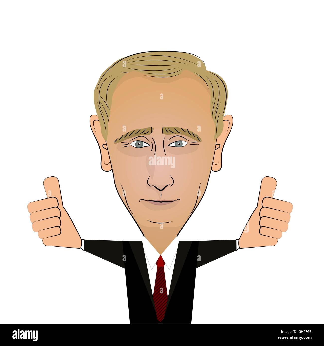 August 10, 2016: Russian President Vladimir Putin Stock Vector
