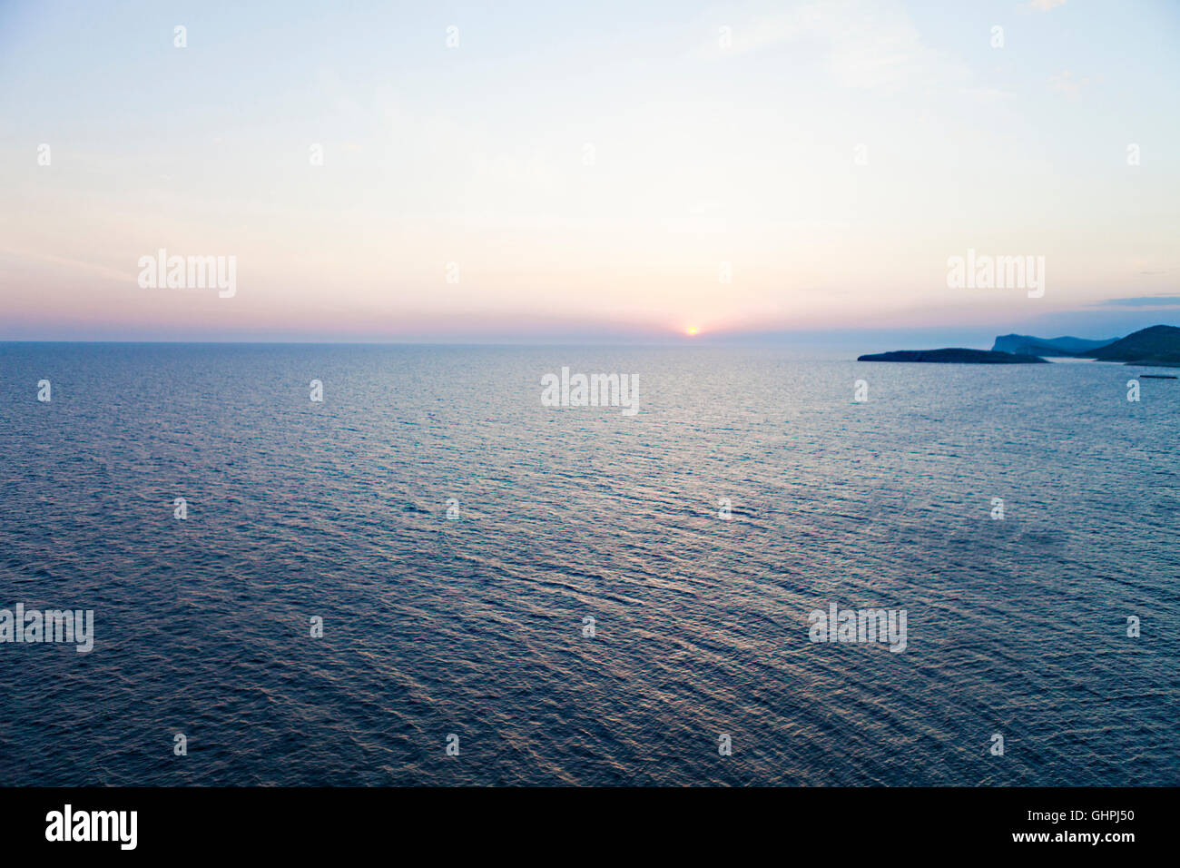 Scenic view of sunset over sea Stock Photo