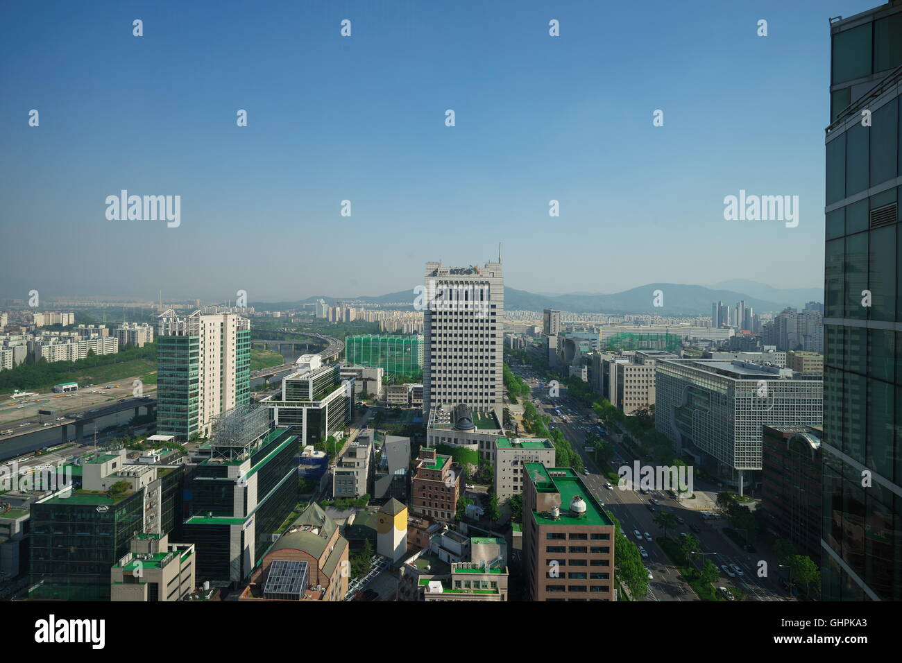 view of downtown Gangnam district, Seoul Stock Photo