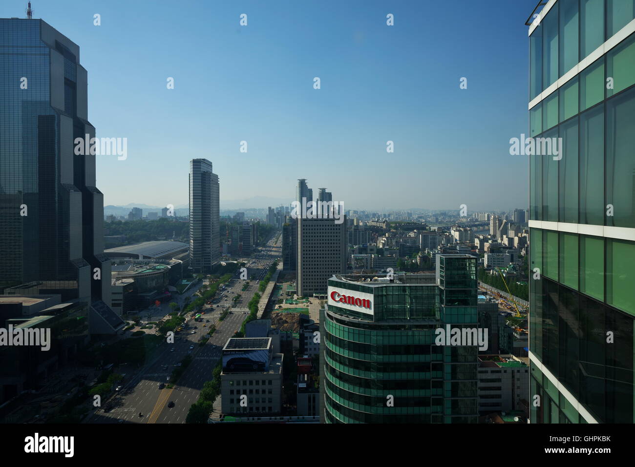 view of downtown Gangnam district, Seoul Stock Photo