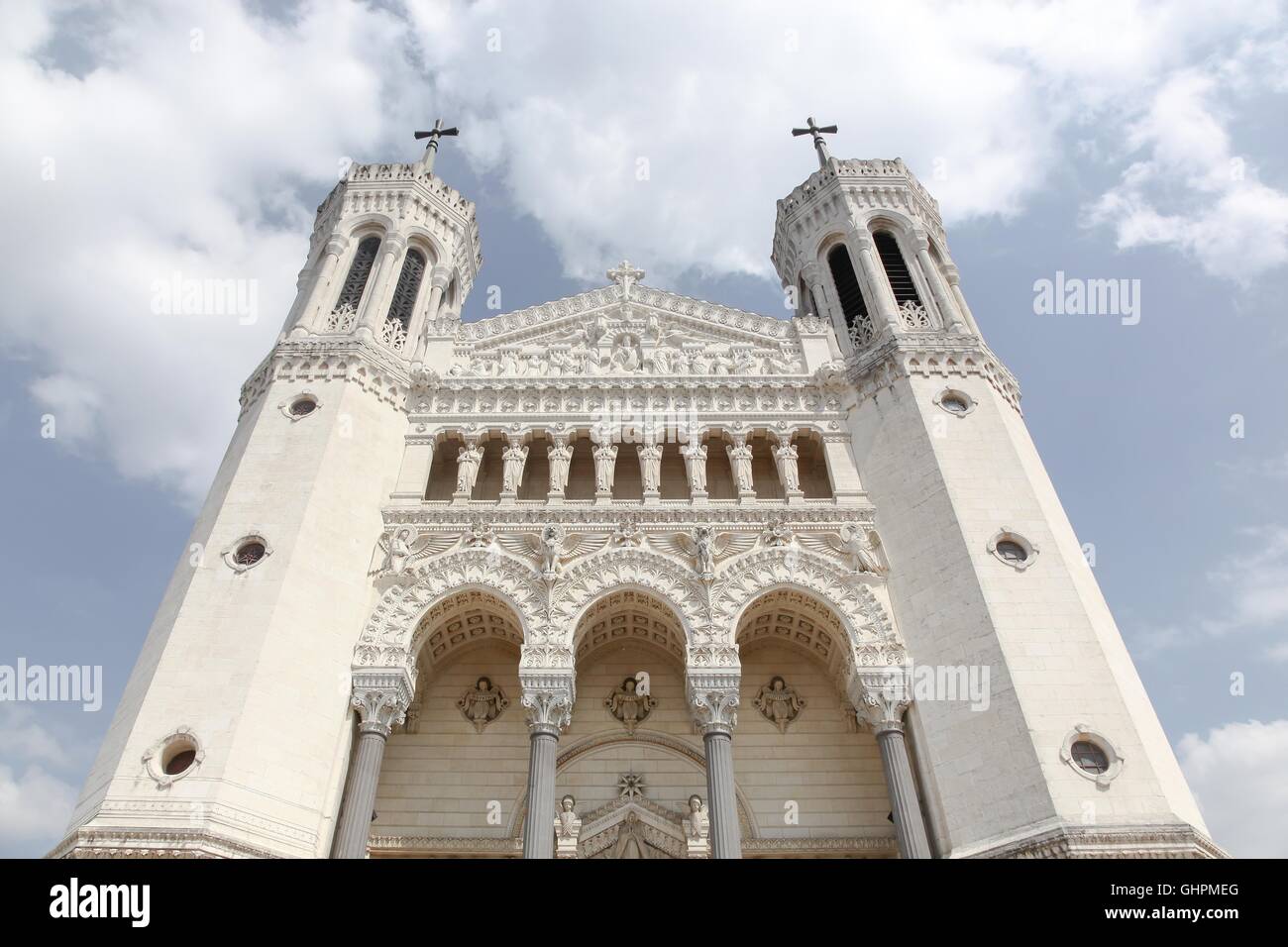 Basilica of Notre-Dame de Fourviere in Lyon, France Stock Photo